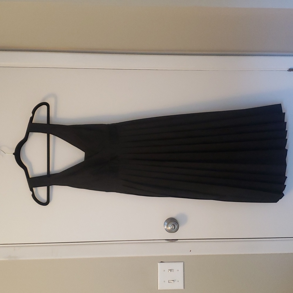 The Limited Black Empire Waist Accordion Pleated Dress